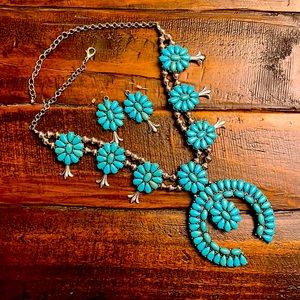Squash blossom turquoise set